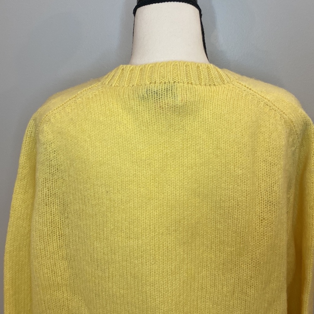 Vintage Womens oversized wool crewneck sweater yellow normcore gorpcore - Picture 7 of 8